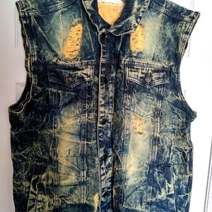 Men's denim trucker vest 3xl Diamond Stash brand Tan